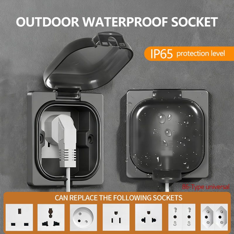 Outdoor Power Usa - เต้ารับไฟฟ้ากันน้ำกลางแจ้งมาตรฐาน IP65, แผงติดผนังกำลังสูง 16A, เต้ารับไฟฟ้าแบบ US/ไทย