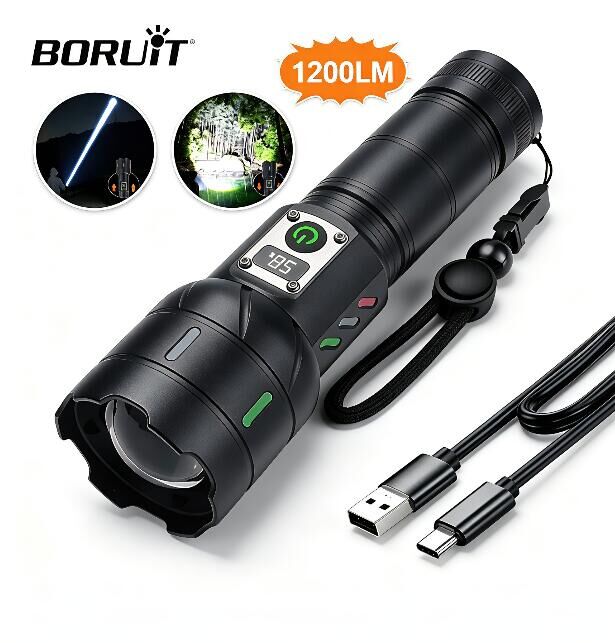 BORUiT A15 ไฟฉายพร้อมหน้าจอแสด - Outdoor Power Meter Bike บทวิจารณ์และราคา